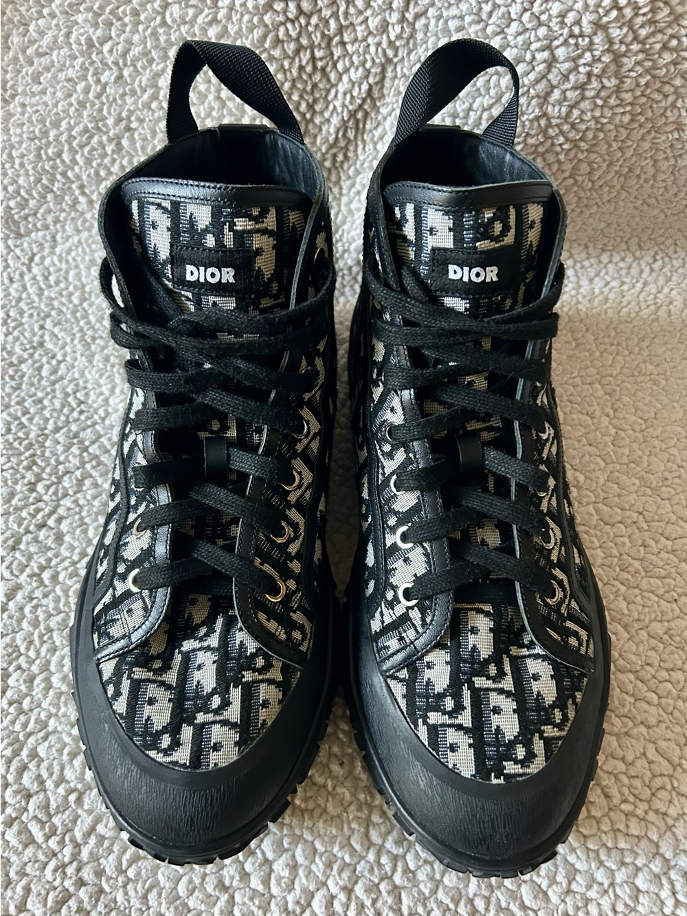 Dior Men’s Diorizon Black and White Monogram Ankle Boots - Size 11, EU 45 - Picture 2 of 10